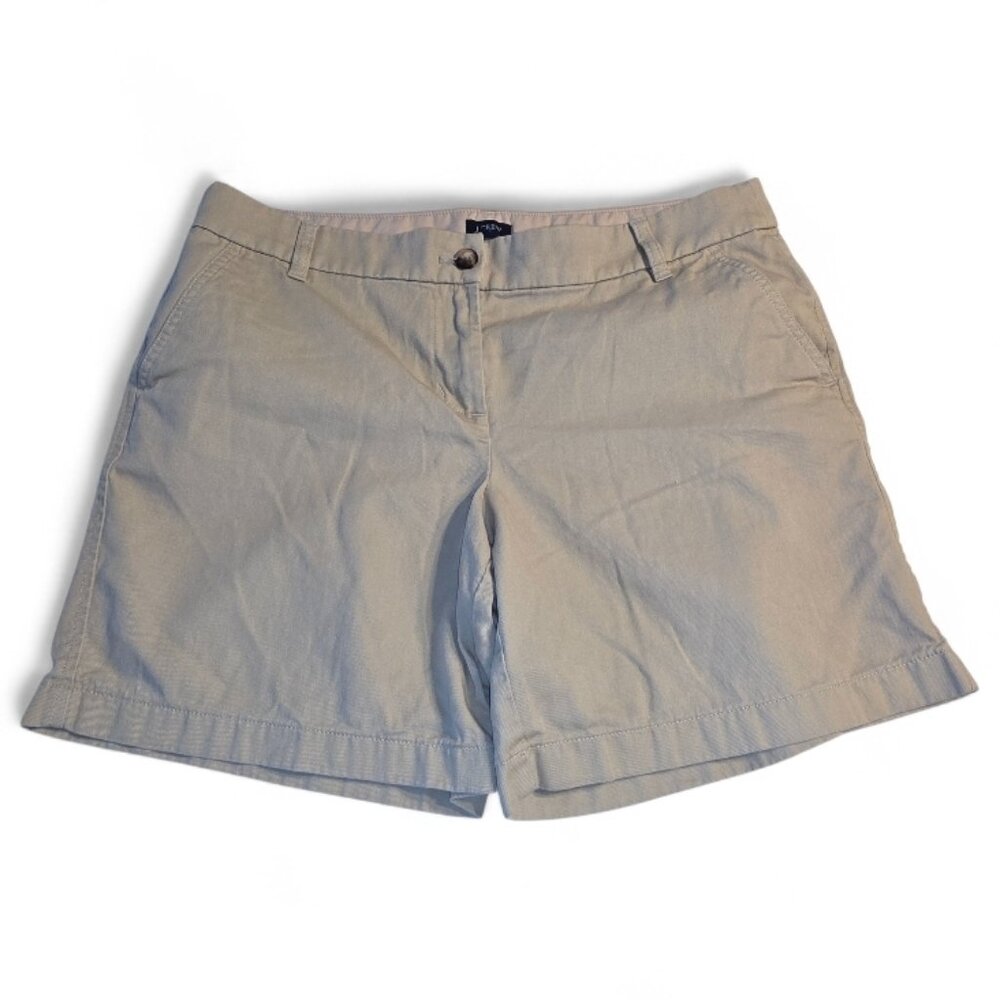 J Crew Khaki Shorts Womens Sz 12 Preppy Normcore
